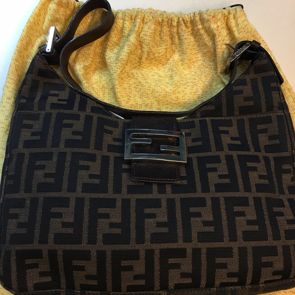 Dark Brown Shoulder Fendi Bag
